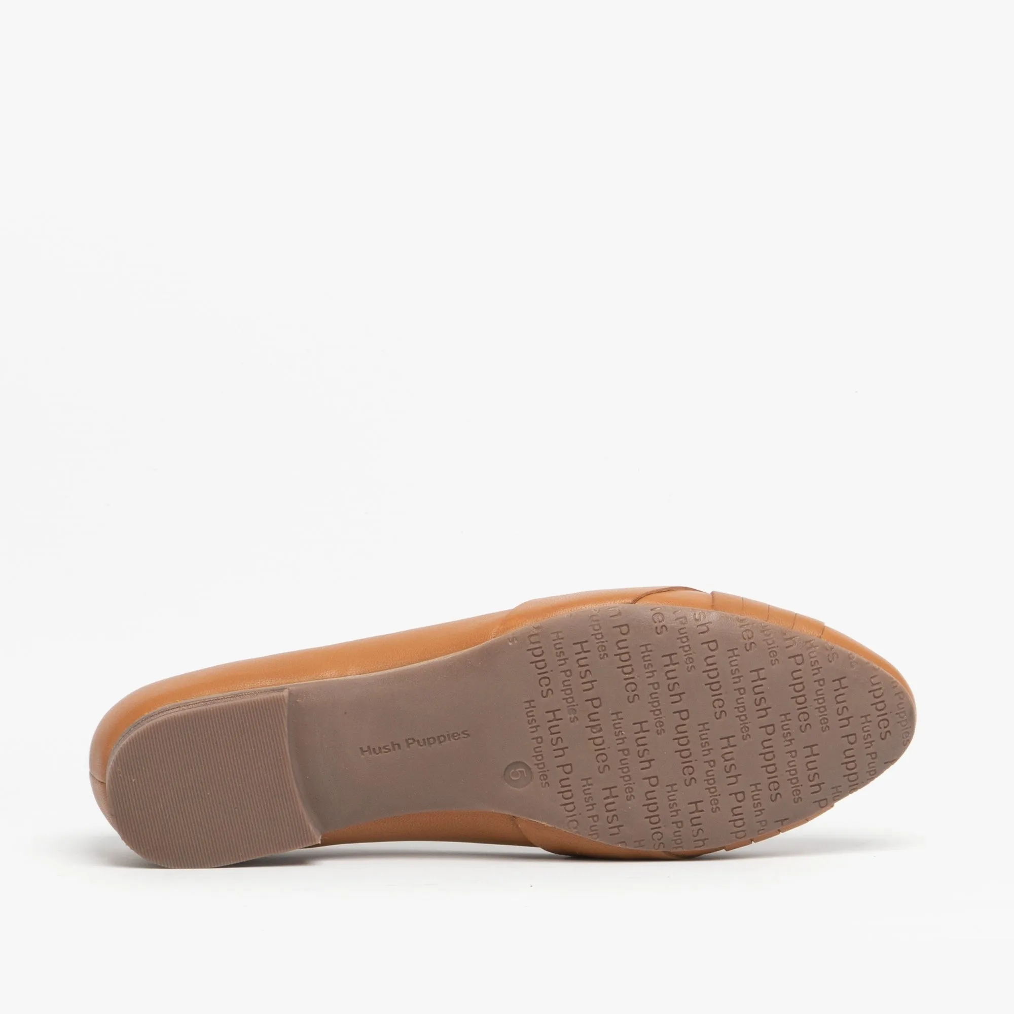 Hush Puppies MARLEY Womens Leather Ballerina Shoes Tan