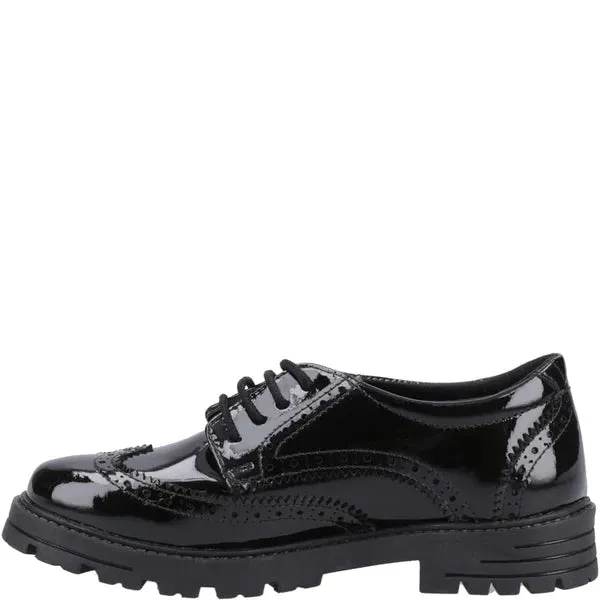 Hush Puppies MAXINE Girls School Shoes Black Patent