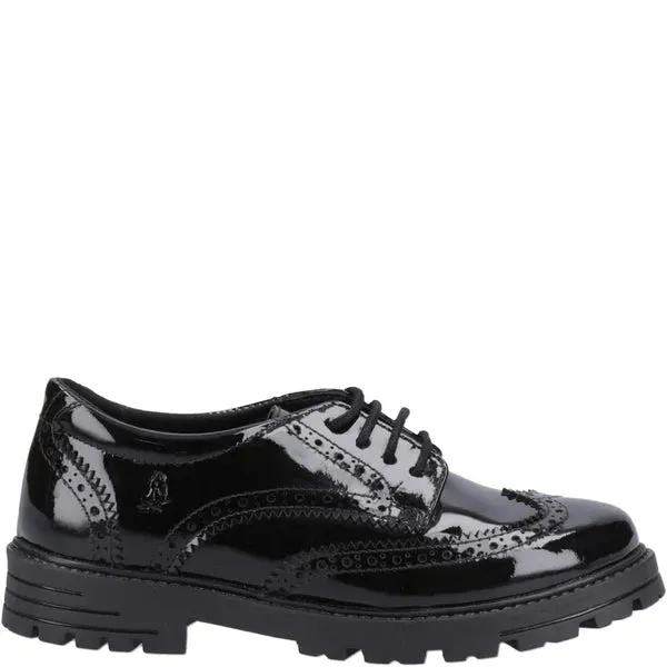 Hush Puppies MAXINE Girls School Shoes Black Patent