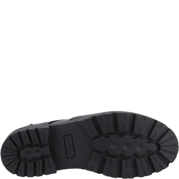 Hush Puppies MAXINE Girls School Shoes Black Patent