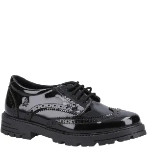 Hush Puppies MAXINE Girls School Shoes Black Patent