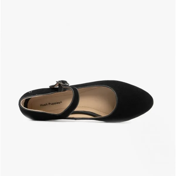 Hush Puppies MELISSA STRAP Womens Leather Mary Jane Shoes Black