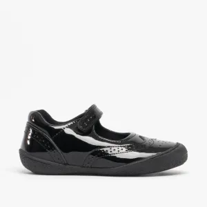 Hush Puppies RINA Girls Leather School Shoes Black Patent