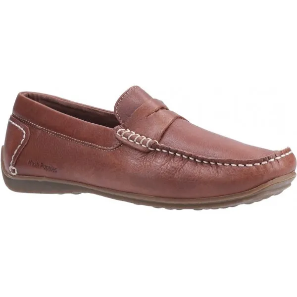 Hush Puppies ROSCOE Mens Nubuck Loafers Brown