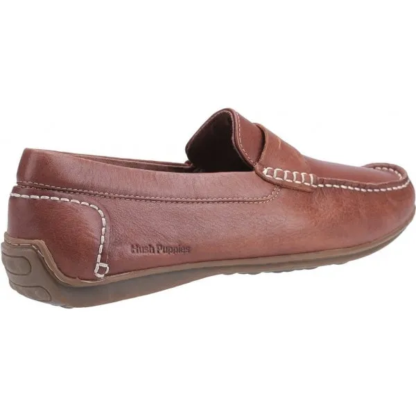 Hush Puppies ROSCOE Mens Nubuck Loafers Brown