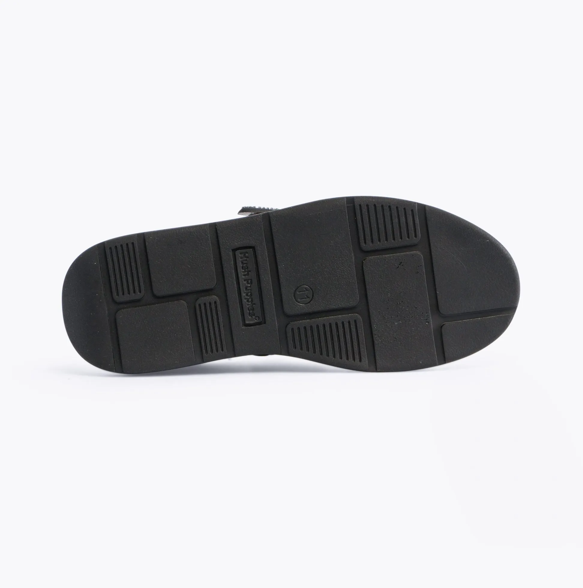 Hush Puppies ROWAN Boys Leather School Shoes Black