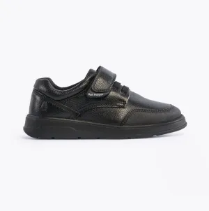 Hush Puppies ROWAN Boys Leather School Shoes Black