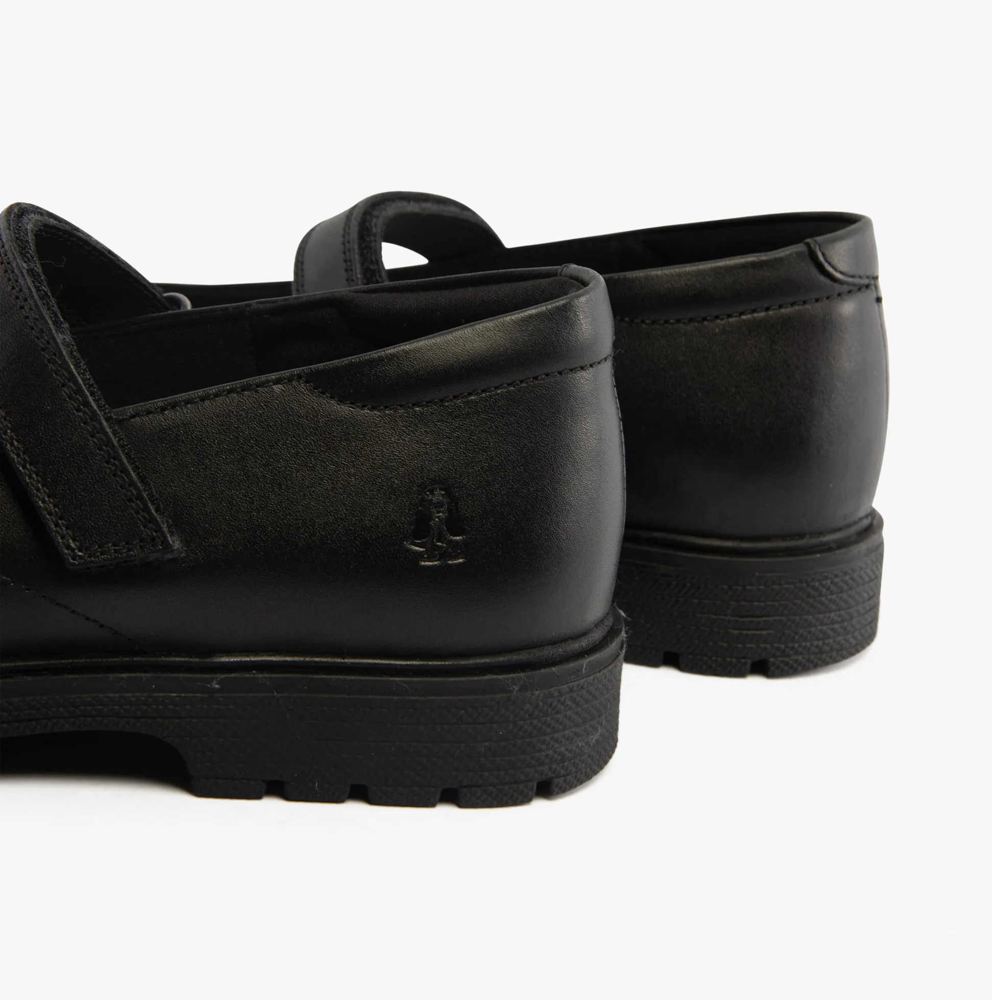 Hush Puppies TALLY Girls School Leather Shoes Black