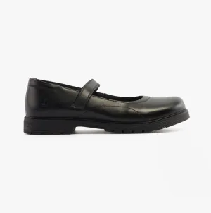 Hush Puppies TALLY Girls School Leather Shoes Black