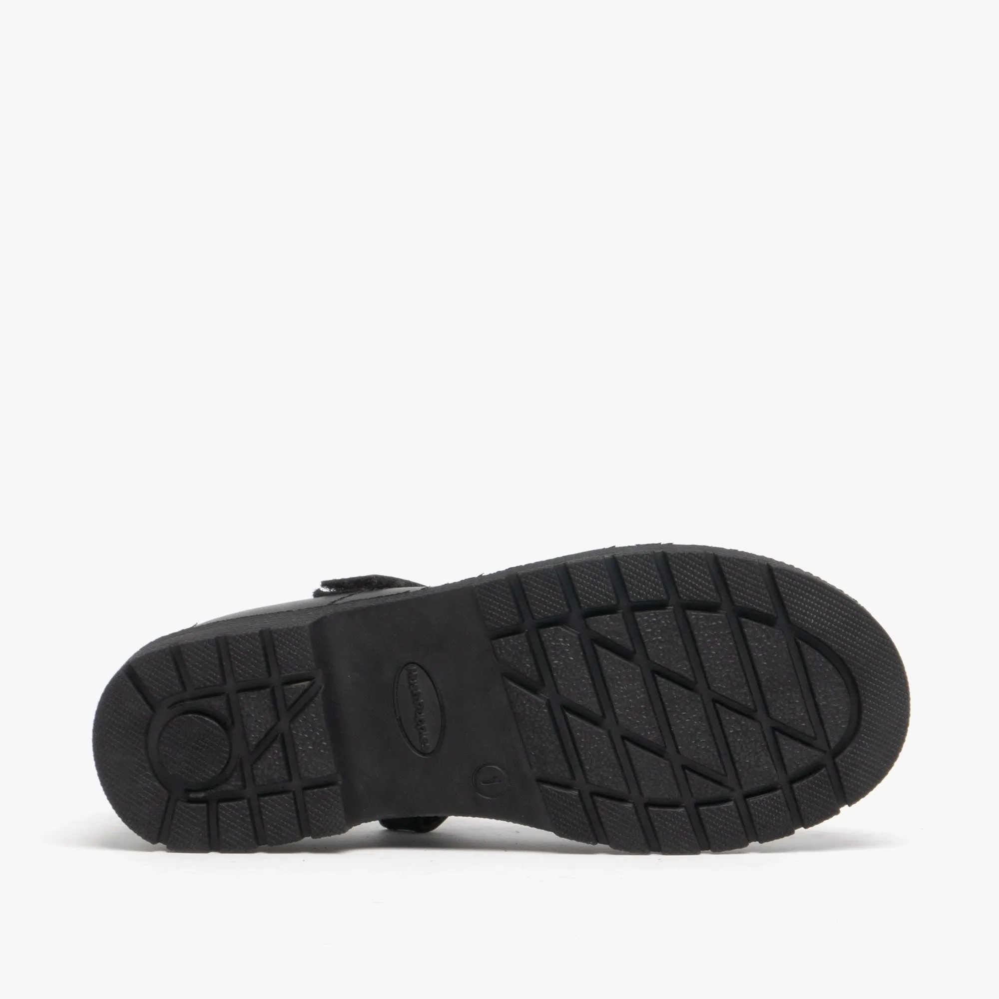 Hush Puppies TALLY Girls School Leather Shoes Black