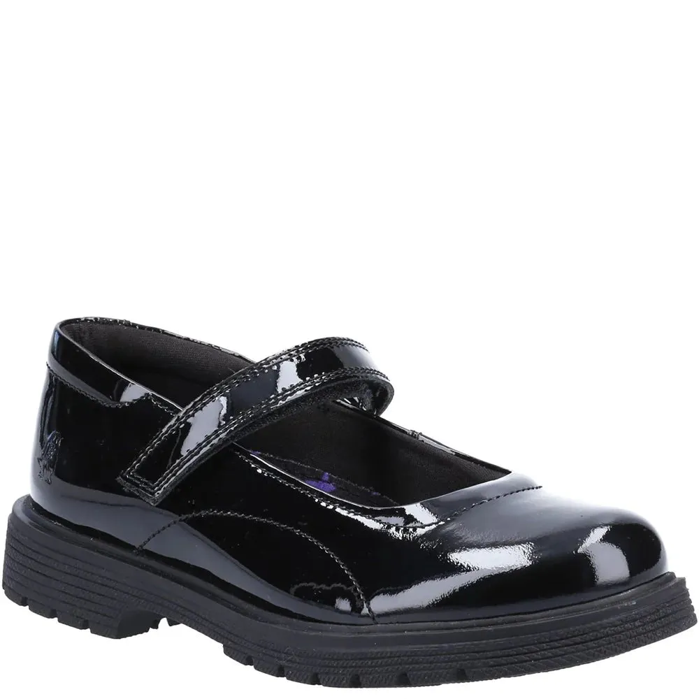 Hush Puppies TALLY Girls School Shoes Black Patent