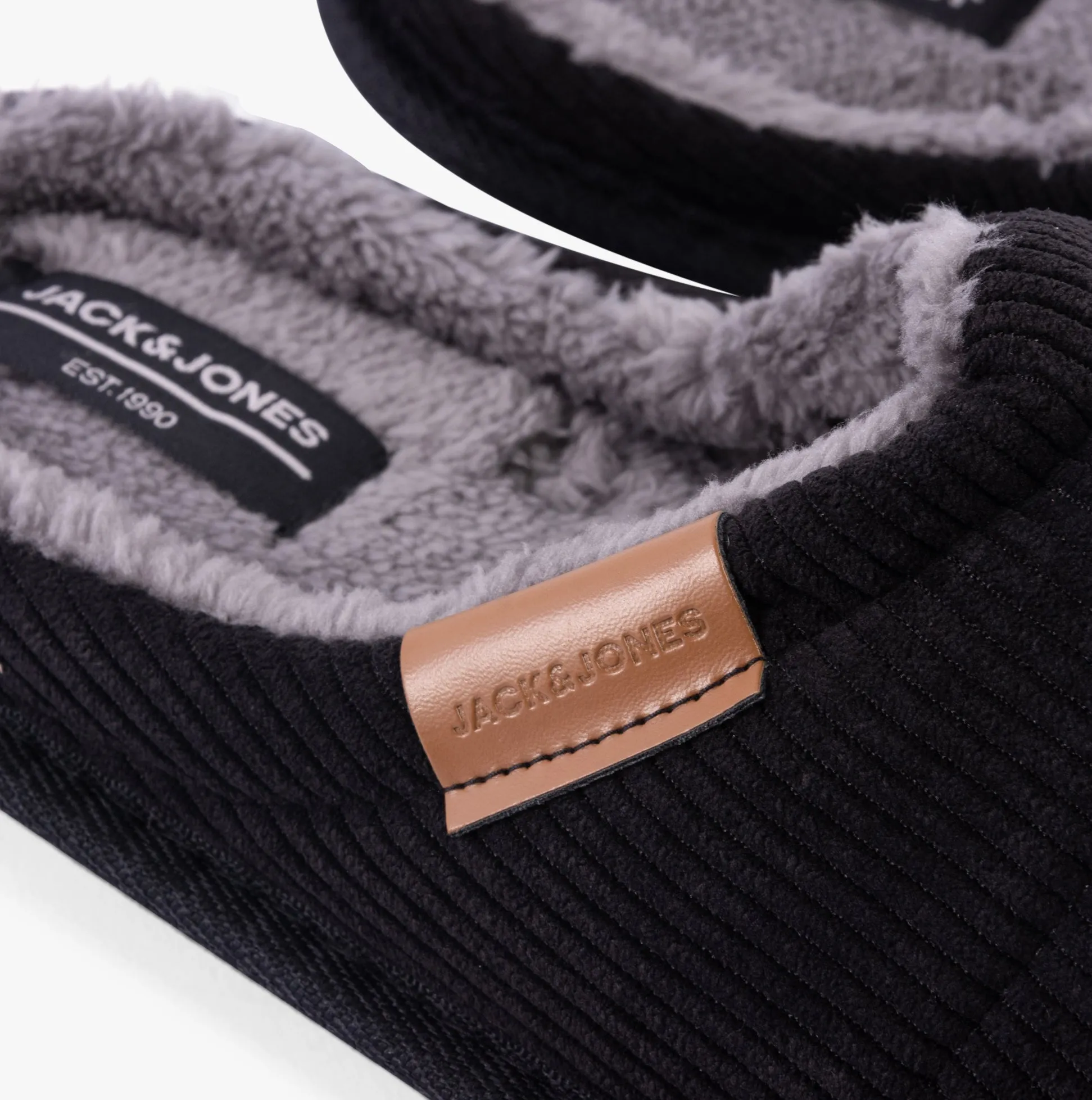 Jack & Jones CORDIE Mens Mule Slippers Anthracite