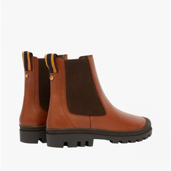 Joules CARNABY Womens Leather Chelsea Boots Tan