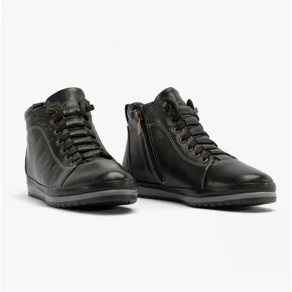 Lotus FRIDA Womens Leather Boots Black Leather