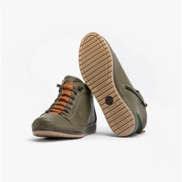 Lotus FRIDA Womens Leather Boots Khaki/Tan Leather