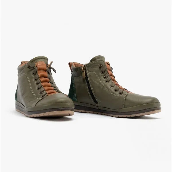 Lotus FRIDA Womens Leather Boots Khaki/Tan Leather
