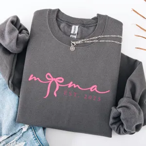 Mama In A Bow Year Established Sweatshirt