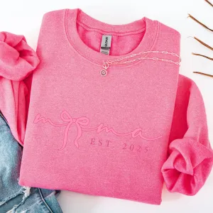 Mama In A Bow Year Established Sweatshirt