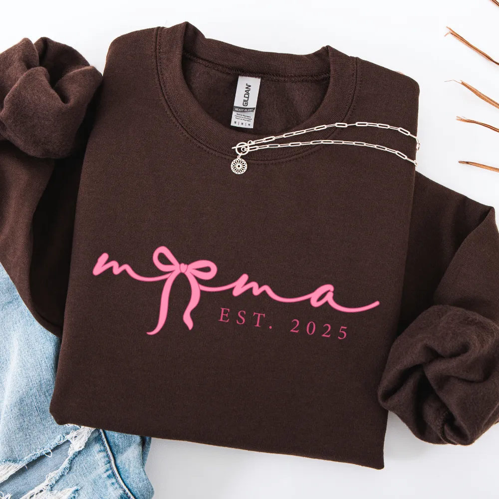 Mama In A Bow Year Established Sweatshirt