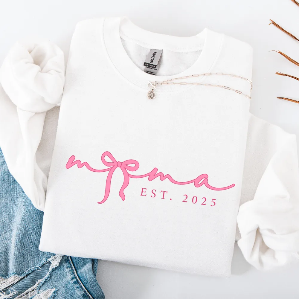 Mama In A Bow Year Established Sweatshirt