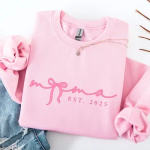 Mama In A Bow Year Established Sweatshirt