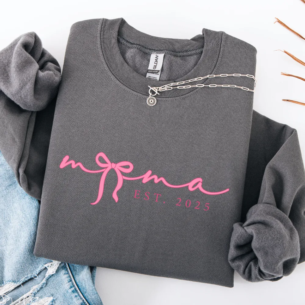 Mama In A Bow Year Established Sweatshirt