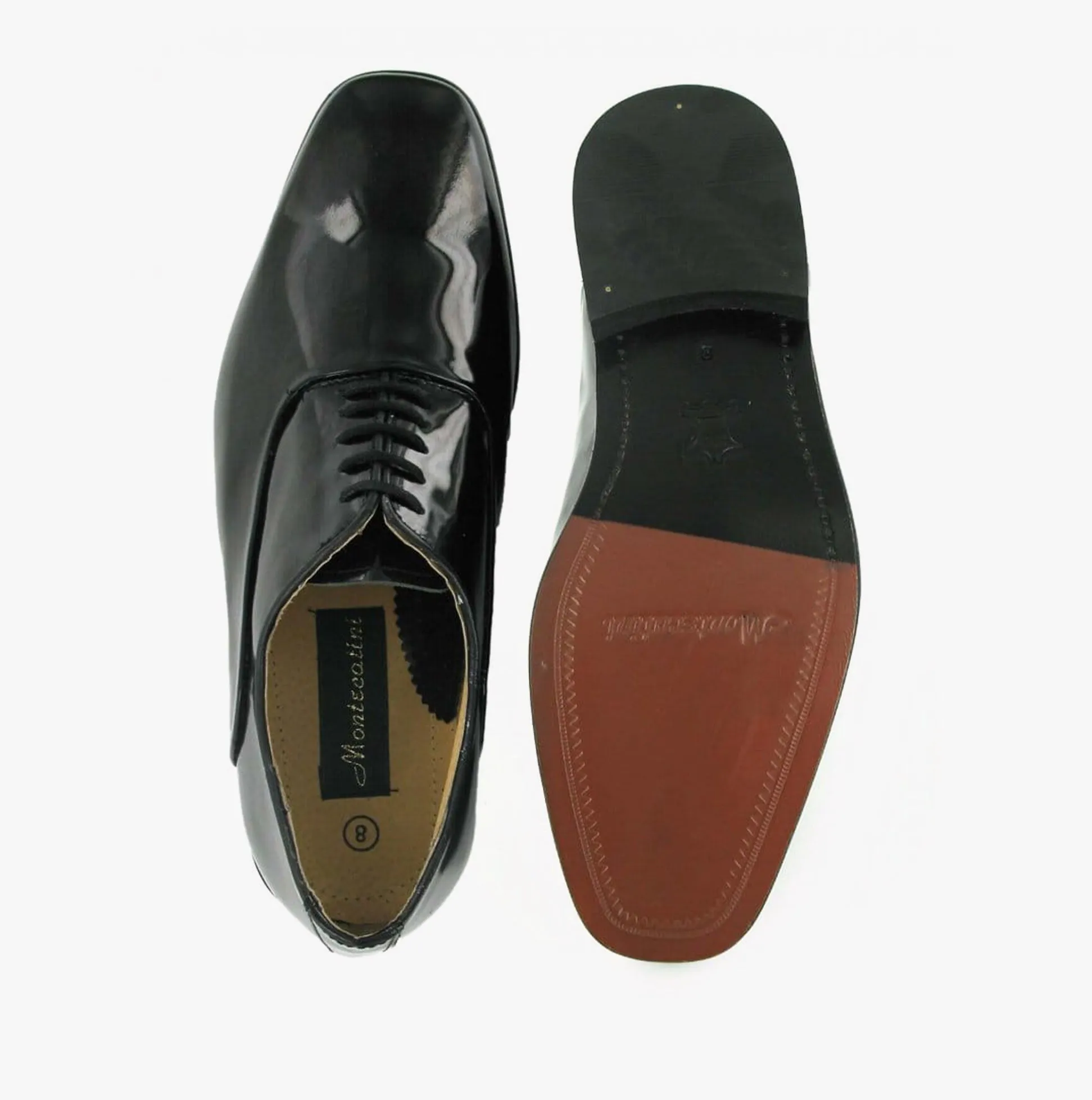 Montecatini Mens Patent Leather Evening Oxford Shoes Black