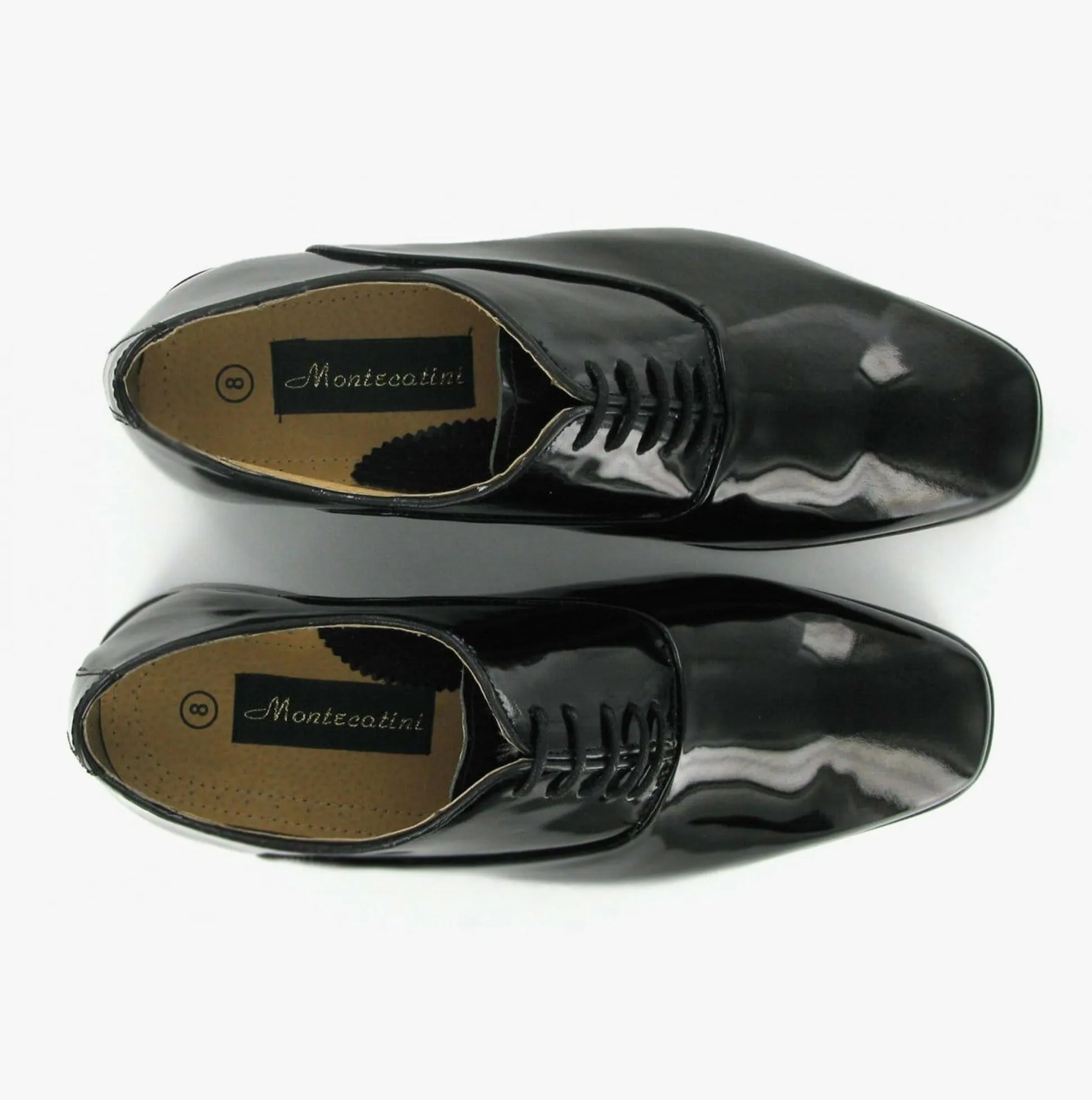 Montecatini Mens Patent Leather Evening Oxford Shoes Black