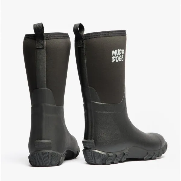 Mud Dogs RUTLAND MID Unisex Neoprene Wellington Boots Black