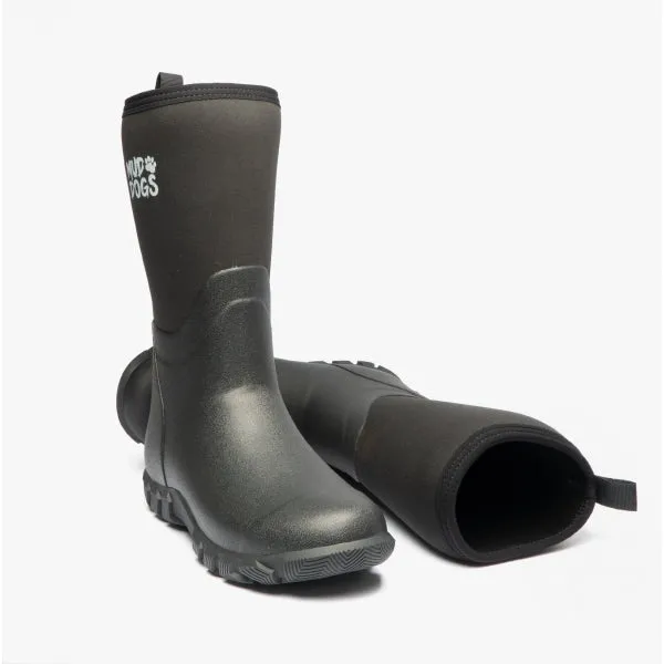 Mud Dogs RUTLAND MID Unisex Neoprene Wellington Boots Black
