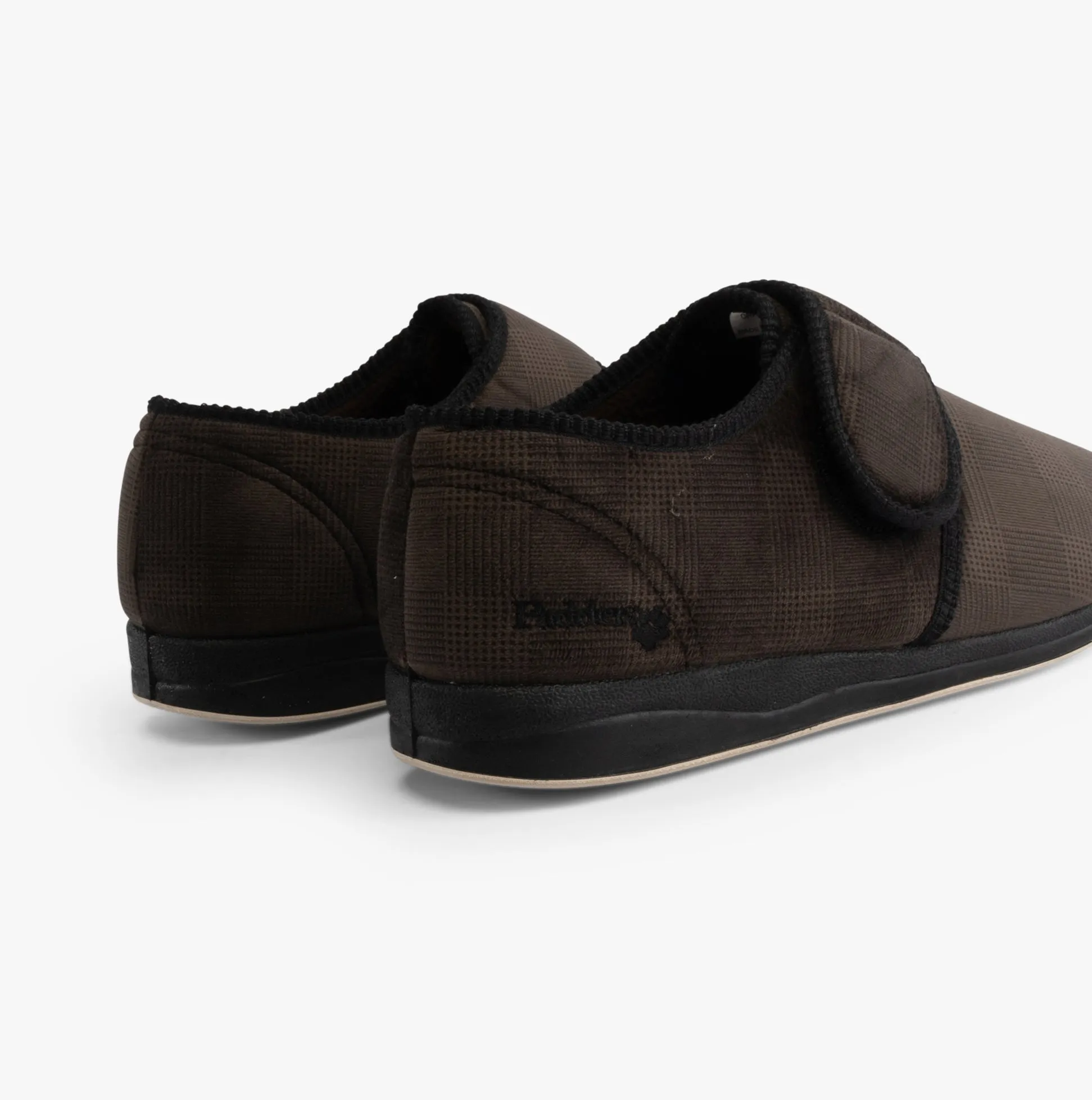 Padders CHARLES Mens Slippers Brown Checked