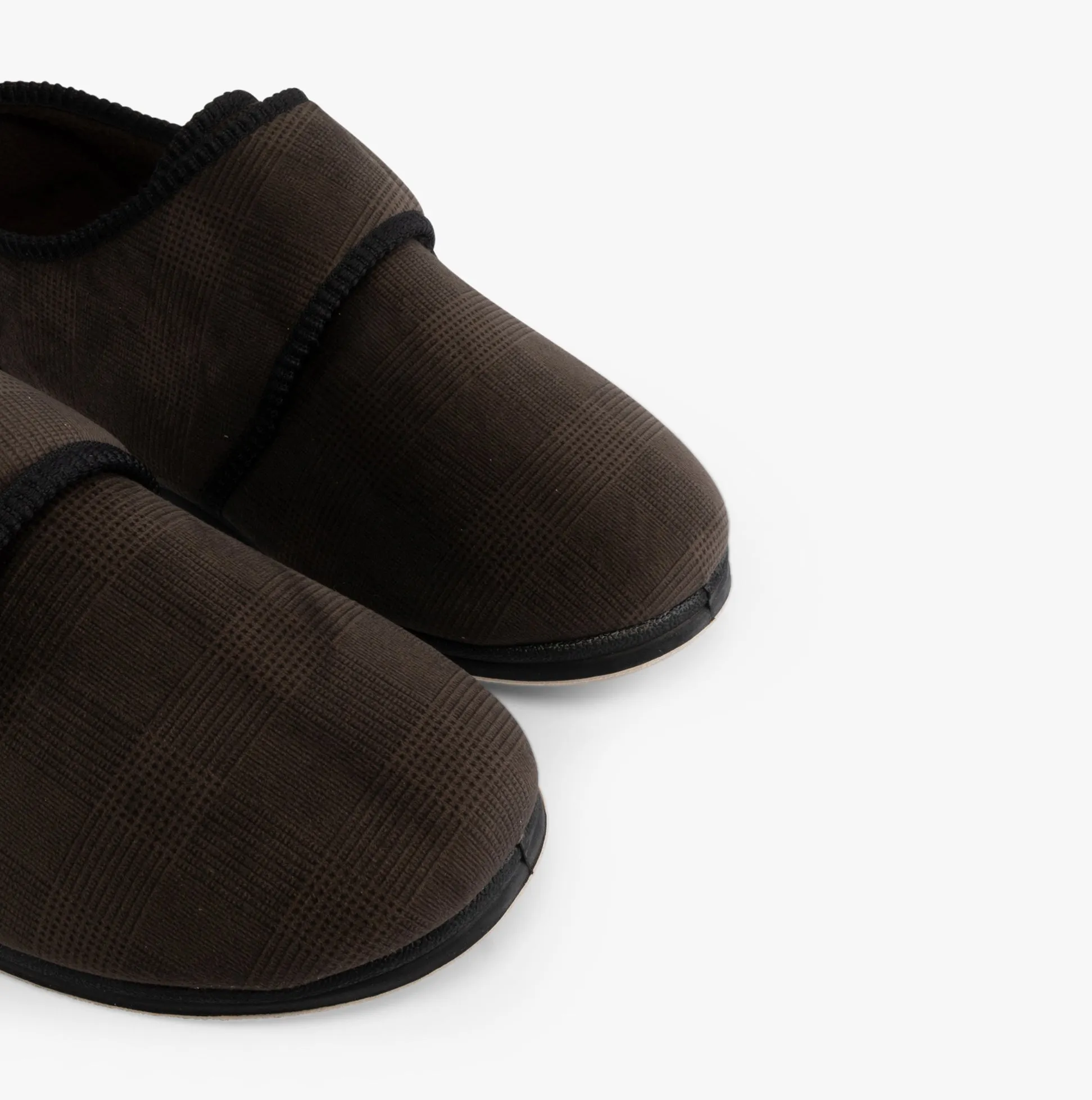 Padders CHARLES Mens Slippers Brown Checked