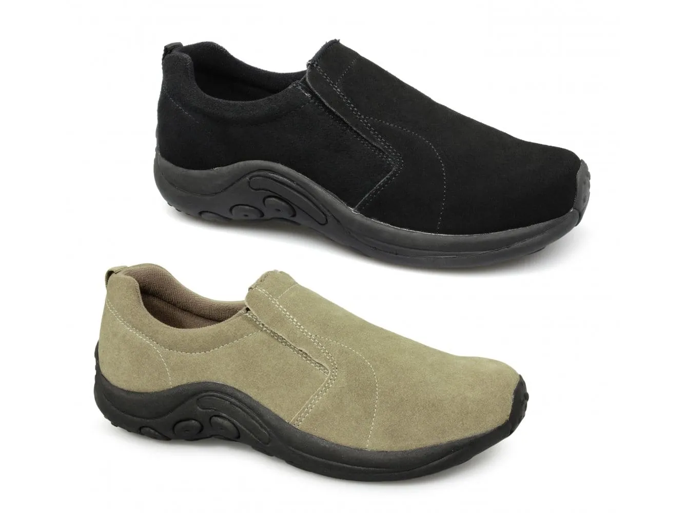 PDQ RYNO Unisex Twin Gusset Jungle Casual Suede Trainers Black