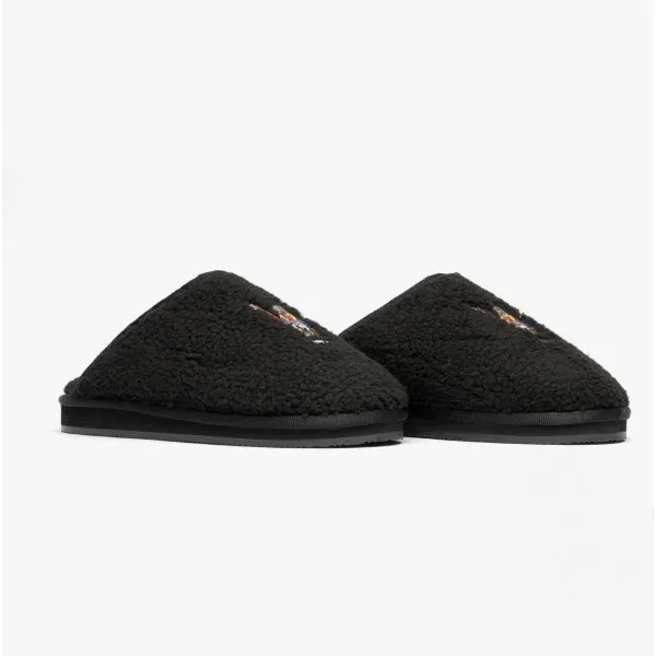 Polo Ralph Lauren KAYLEIGH SCUFF II BEAR Womens Mule Slippers Black