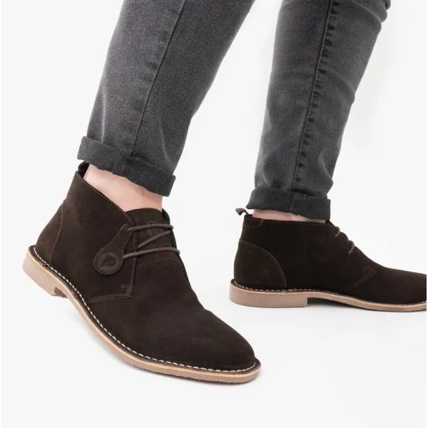 Popps VESPA Unisex Desert Boots Dark Brown