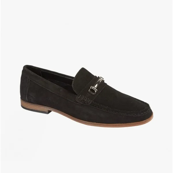 Roamers M595AS Mens Casual Suede Slip-On Loafers Black
