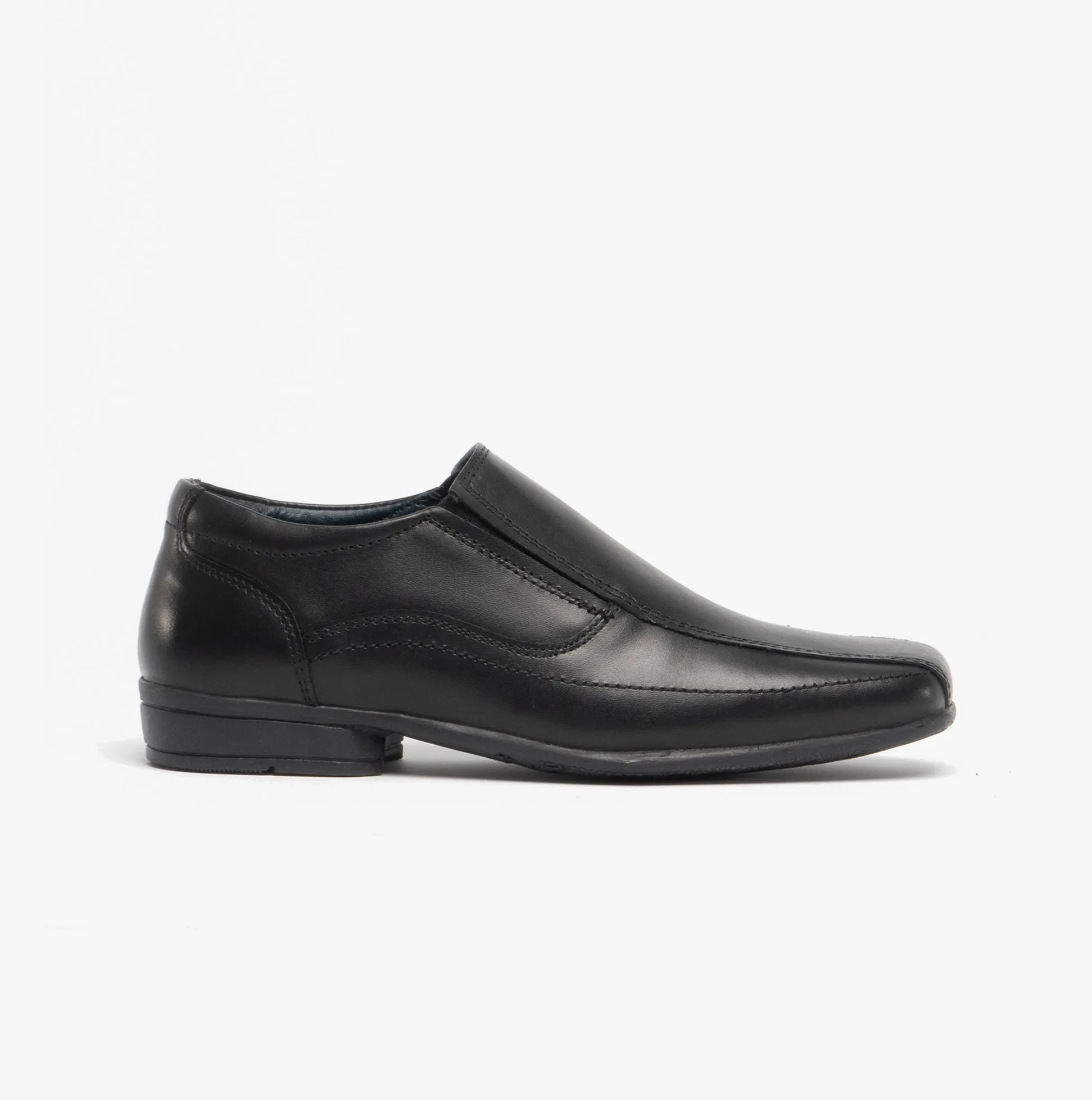 Roamers RONNY Boys Leather Slip On Shoes Black