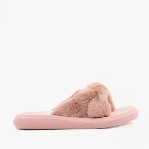 Rocket Dog SLADE WINETTE Womens Faux Fur Slide Sandals Dusty Rose