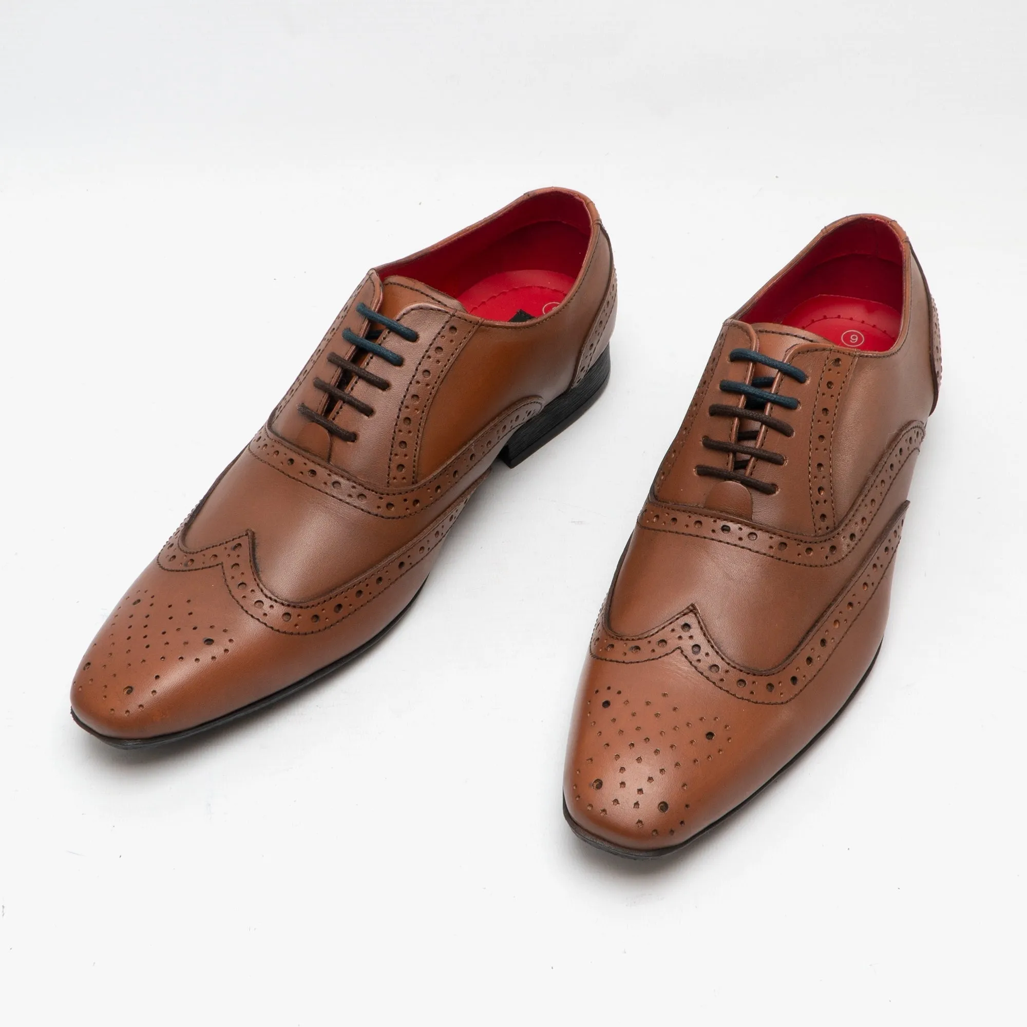 Route 21 PIERCE Mens Leather Oxford Brogues Tan