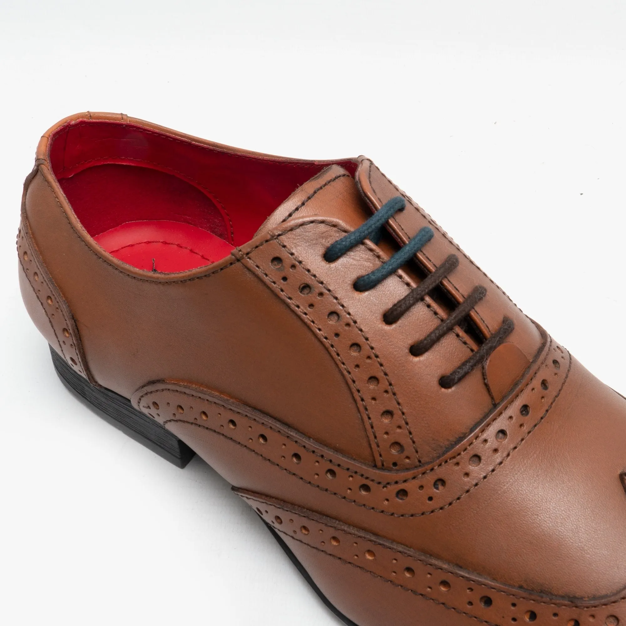 Route 21 PIERCE Mens Leather Oxford Brogues Tan