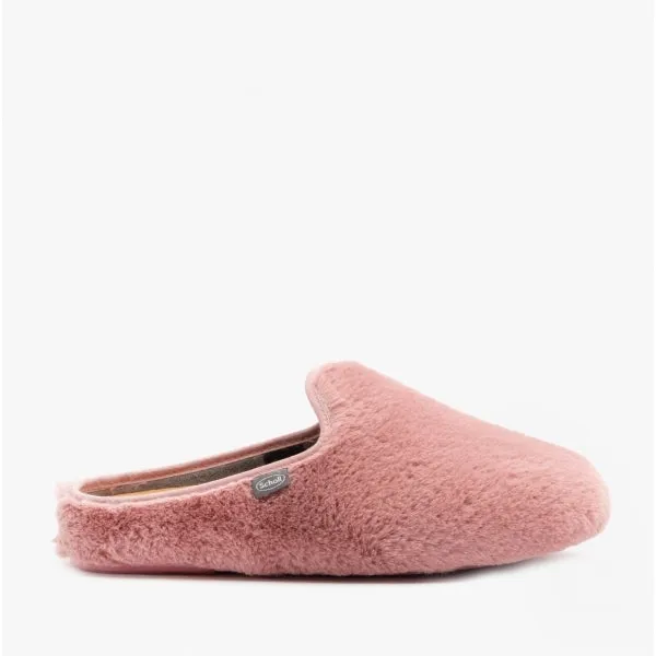 Scholl MADDY Womens Faux Fur Mule Slippers Rose