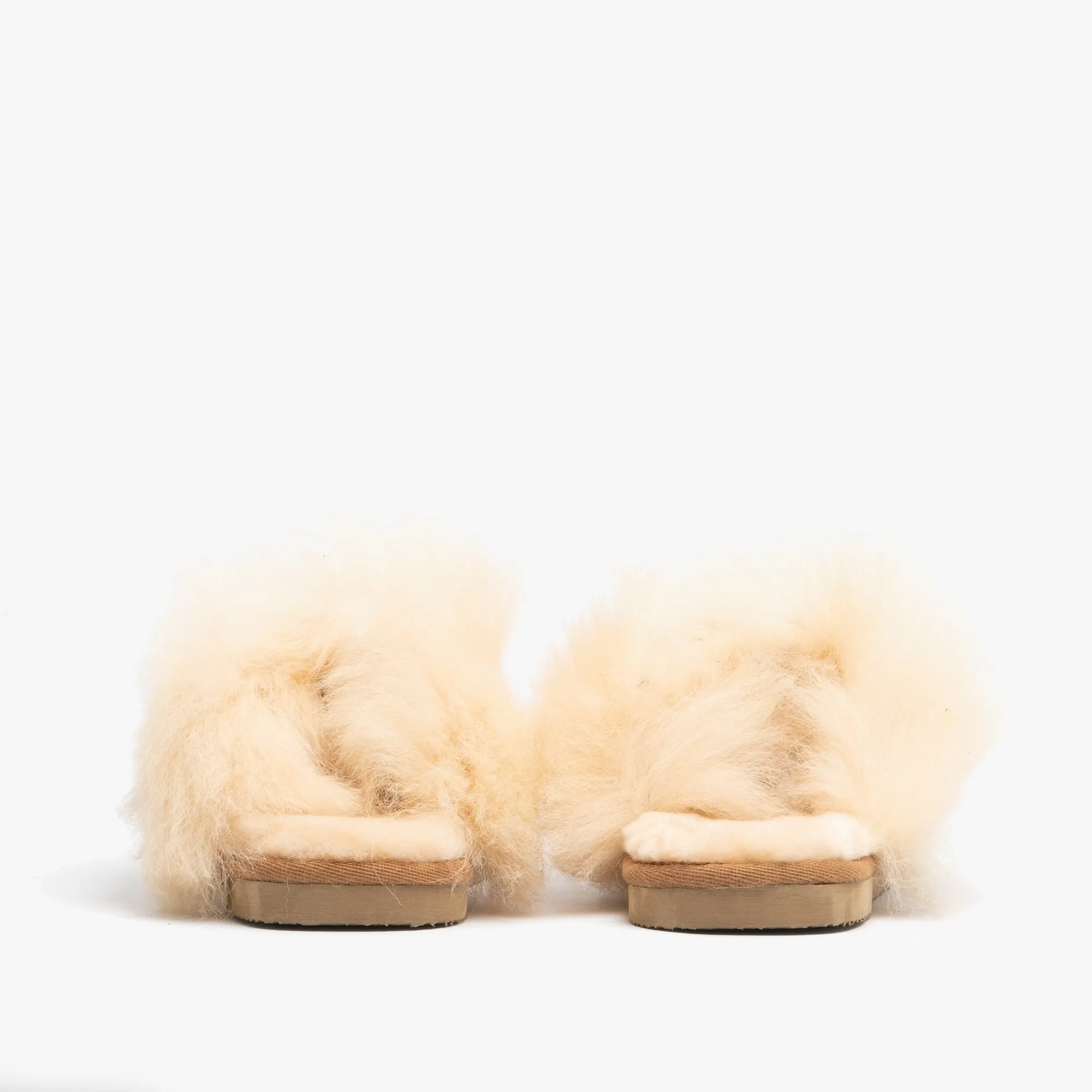 Shepherd EVELINA Womens Sheepskin Mules Chestnut