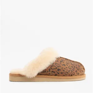 Shepherd JESSICA Womens Sheepskin Mules Chestnut/Leopard