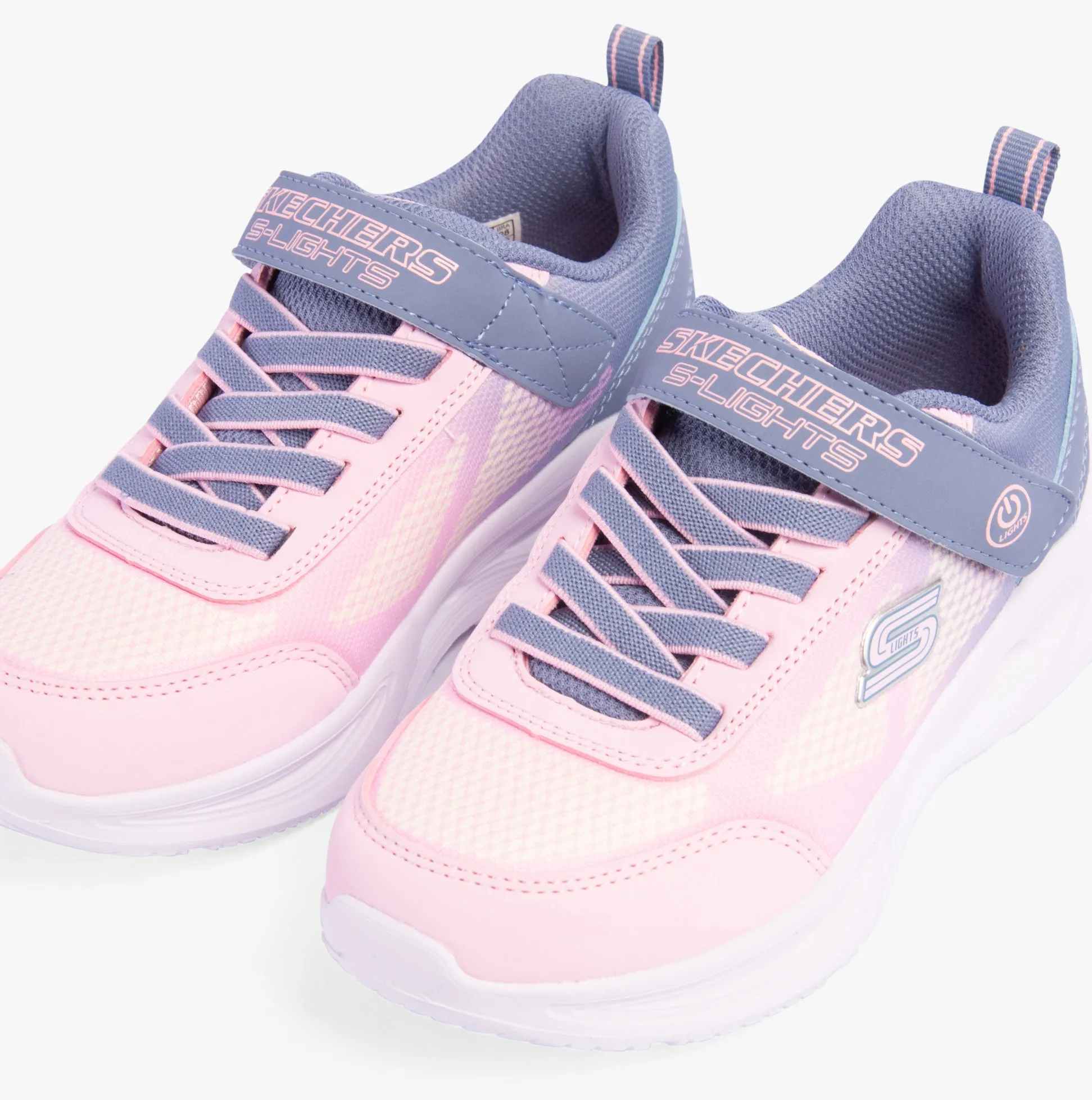 Skechers 303714L/GYLP SKECHERS SOLA GLOW - OMBRE DE Girls Trainers Gray/Light Pink