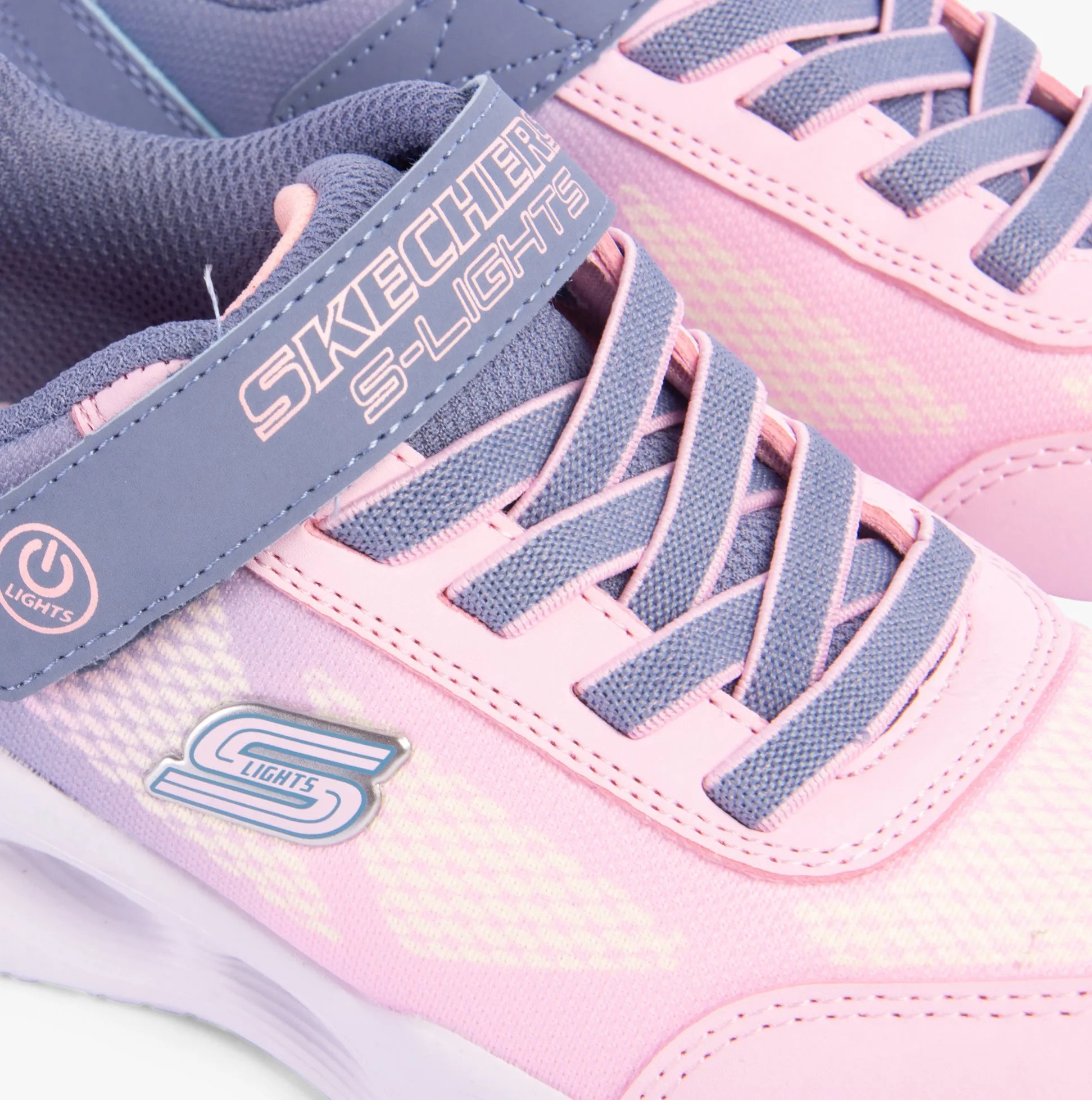 Skechers 303714L/GYLP SKECHERS SOLA GLOW - OMBRE DE Girls Trainers Gray/Light Pink