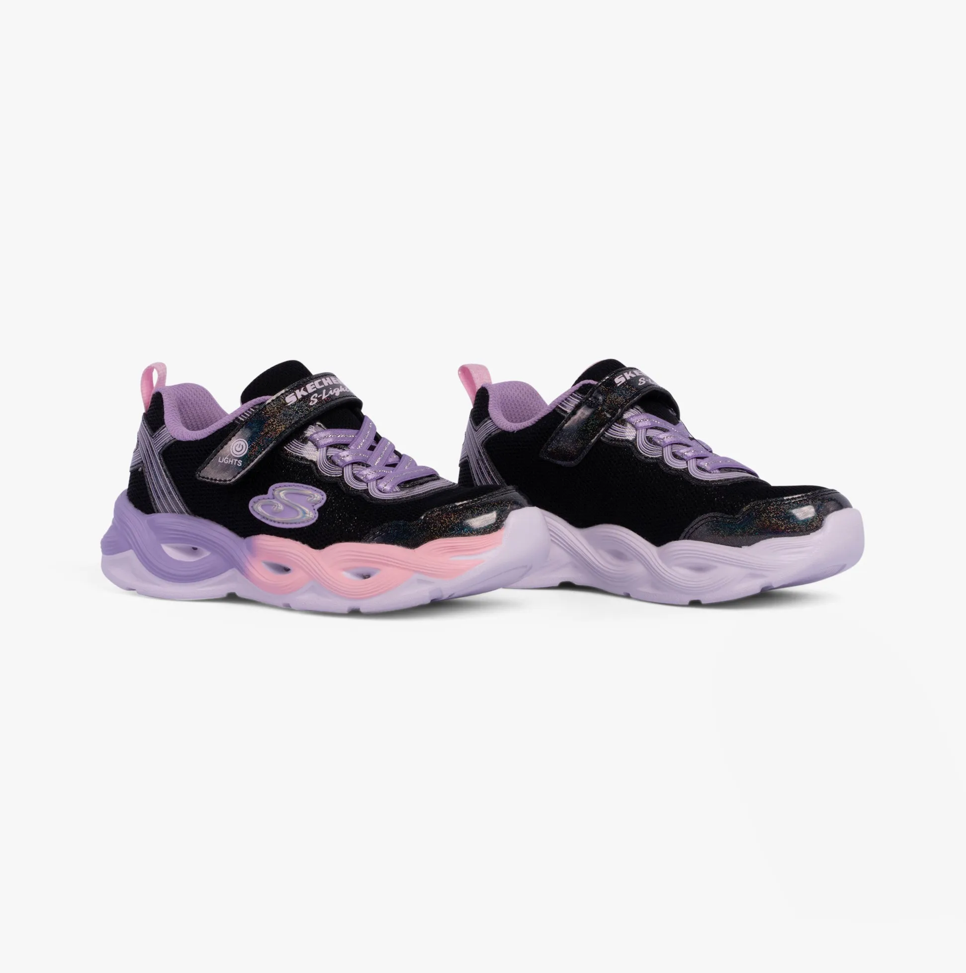 Skechers 303717L/BKMT S-LIGHTS: TWISTY GLOW Girls Trainers Black/Multi
