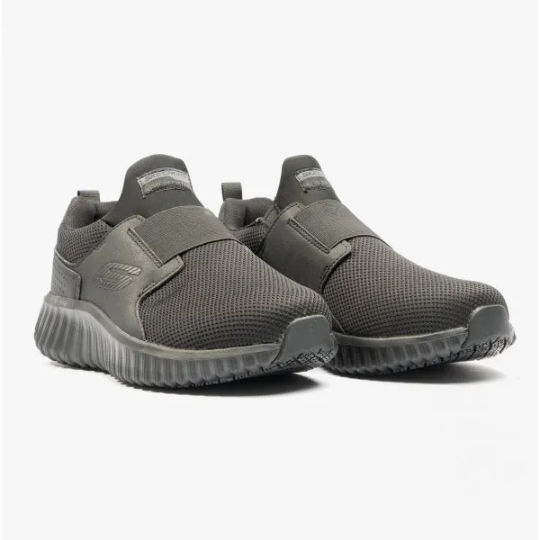 Skechers Work 200027EC/BLK CICADES Mens Slip-On Arch Fit Trainers Black