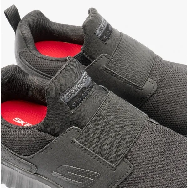 Skechers Work 200027EC/BLK CICADES Mens Slip-On Arch Fit Trainers Black