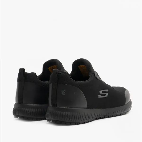 Skechers Work 200051EC/BLK SQUAD SR MYTON Mens Mesh Trainers Black
