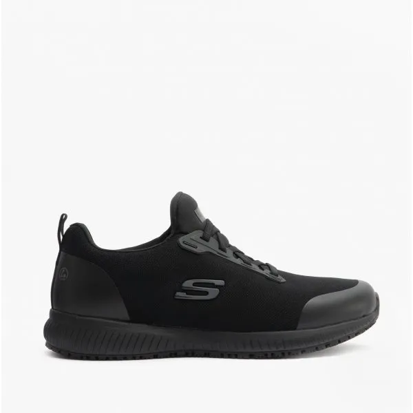 Skechers Work 200051EC/BLK SQUAD SR MYTON Mens Mesh Trainers Black